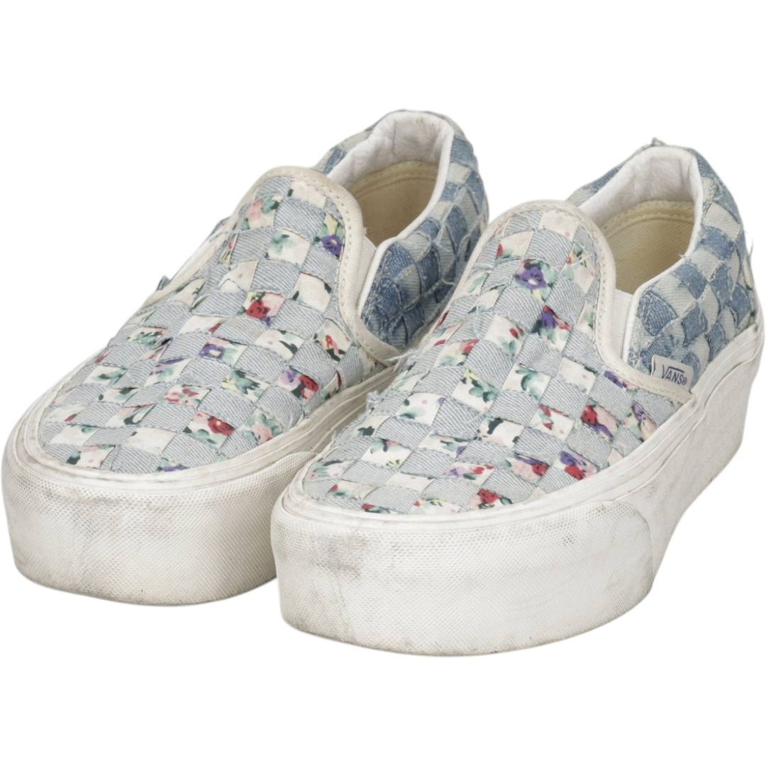 Vans all-over botanical pattern platform sneakers (sample) size 5.5 Women's 22.5cm unclear blue type Vintage Second Hand