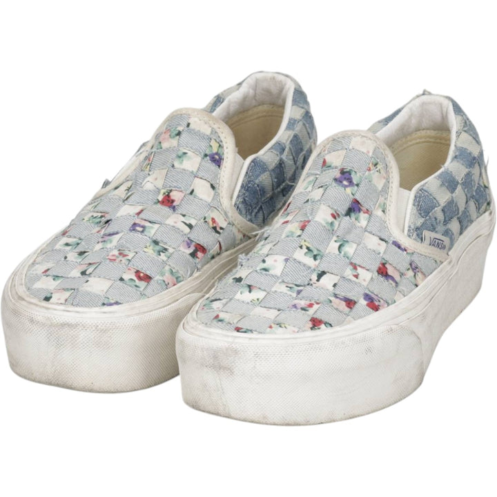 Vans all-over botanical pattern platform sneakers (sample) size 5.5 Women's 22.5cm unclear blue type Vintage Second Hand