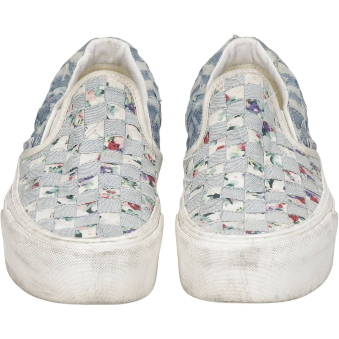 Vans all-over botanical pattern platform sneakers (sample) size 5.5 Women's 22.5cm unclear blue type Vintage Second Hand