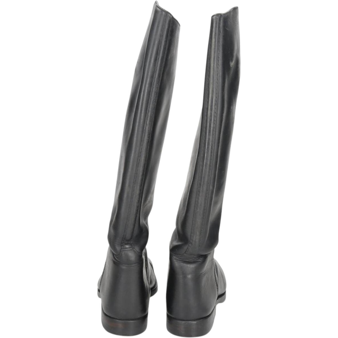 John Munn Steel Toe Jockey Riding Boots (Long Boots) Men's 26.0cm unclear black type Vintage Second Hand