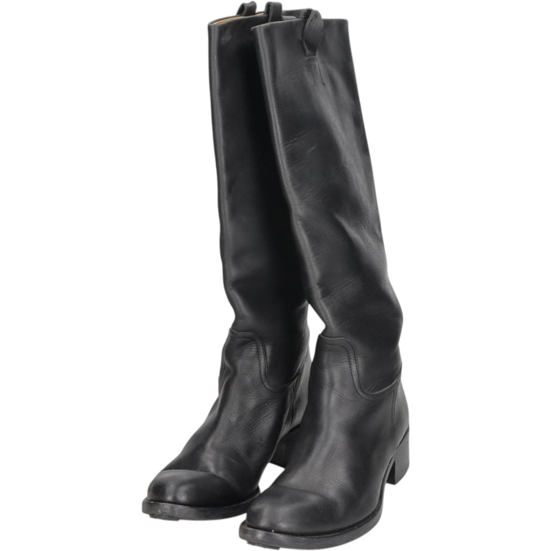 Ralph Lauren Collection long boots, made in Italy, size 8 1/2 B Women's 25.5cm unclear black type Vintage Second Hand