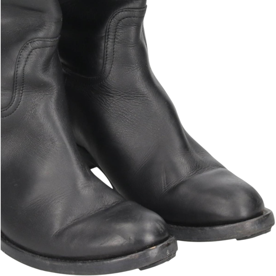 Ralph Lauren Collection long boots, made in Italy, size 8 1/2 B Women's 25.5cm unclear black type Vintage Second Hand