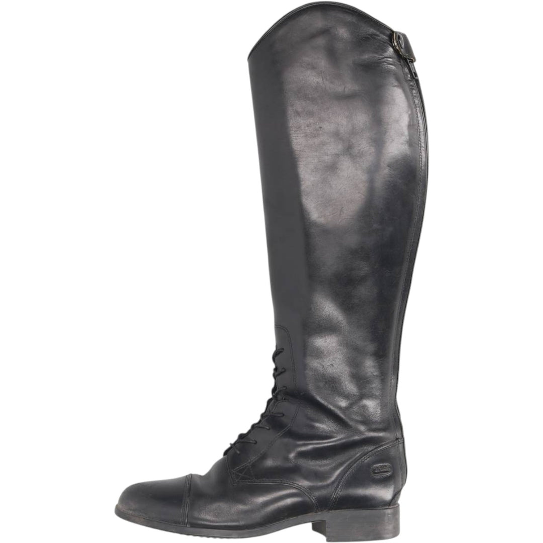 Ariat 4LR Straight Tip Jockey Riding Boots, Long Boots, Size 9B Men's 27.0cm genuine leather black type Vintage Second Hand