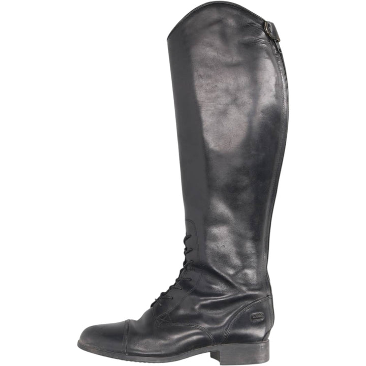 Ariat 4LR Straight Tip Jockey Riding Boots, Long Boots, Size 9B Men's 27.0cm genuine leather black type Vintage Second Hand