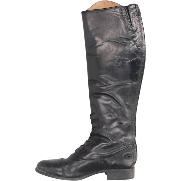 Ariat 4LR Straight Tip Jockey Riding Boots, Long Boots, Size 9B Men's 27.0cm genuine leather black type Vintage Second Hand