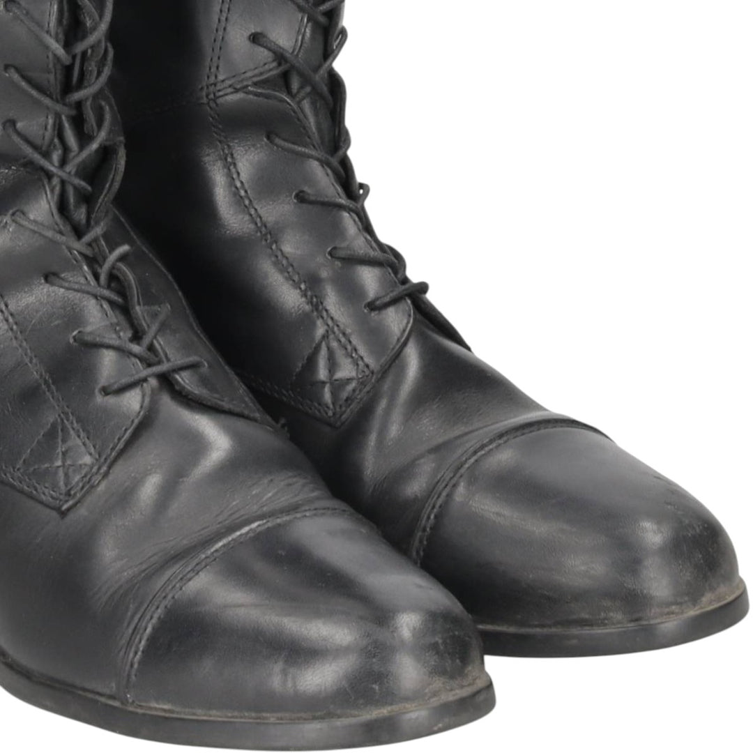 Ariat 4LR Straight Tip Jockey Riding Boots, Long Boots, Size 9B Men's 27.0cm genuine leather black type Vintage Second Hand