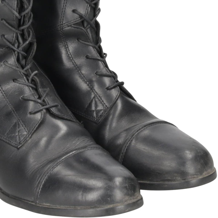 Ariat 4LR Straight Tip Jockey Riding Boots, Long Boots, Size 9B Men's 27.0cm genuine leather black type Vintage Second Hand