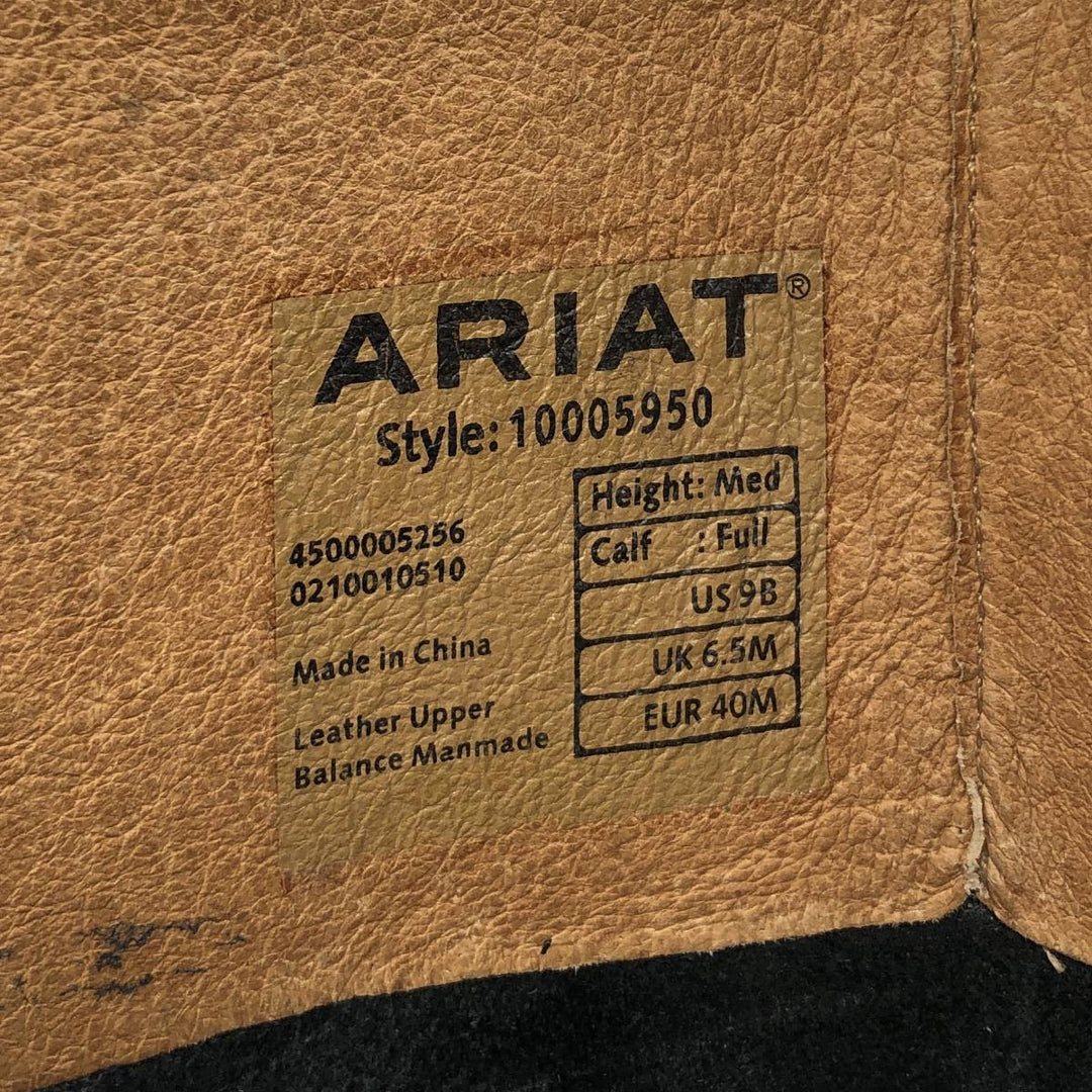Ariat 4LR Straight Tip Jockey Riding Boots, Long Boots, Size 9B Men's 27.0cm genuine leather black type Vintage Second Hand