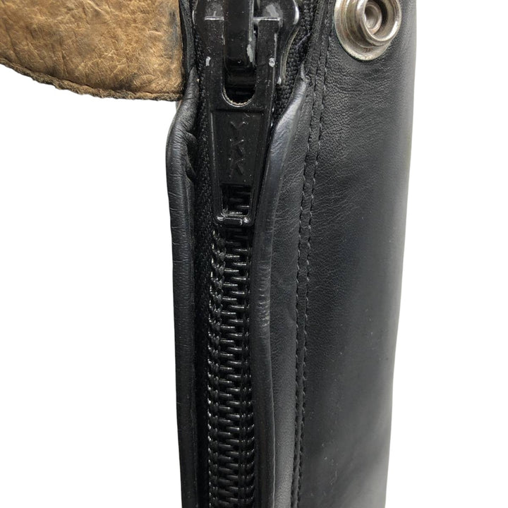 Ariat 4LR Straight Tip Jockey Riding Boots, Long Boots, Size 9B Men's 27.0cm genuine leather black type Vintage Second Hand