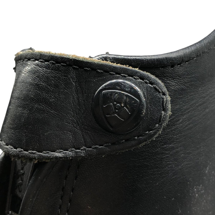 Ariat 4LR Straight Tip Jockey Riding Boots, Long Boots, Size 9B Men's 27.0cm genuine leather black type Vintage Second Hand