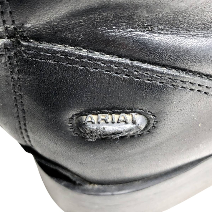 Ariat 4LR Straight Tip Jockey Riding Boots, Long Boots, Size 9B Men's 27.0cm genuine leather black type Vintage Second Hand