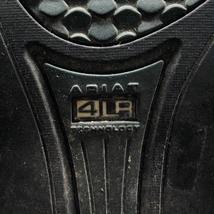 Ariat 4LR Straight Tip Jockey Riding Boots, Long Boots, Size 9B Men's 27.0cm genuine leather black type Vintage Second Hand