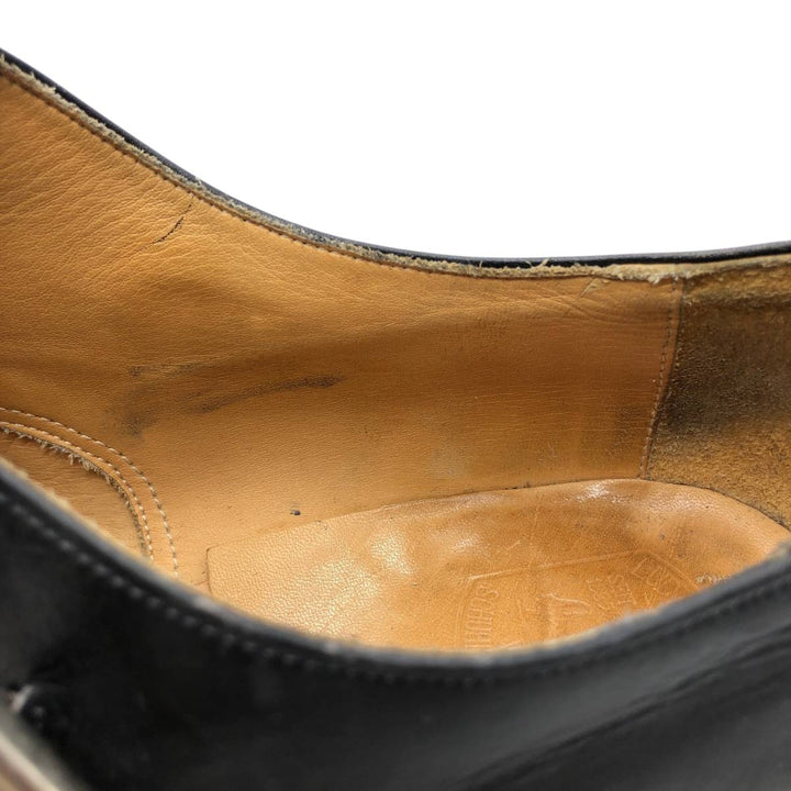 Square-toe monk strap shoes, size 8 1/2 Men's 27.5cm unclear black type Vintage Second Hand