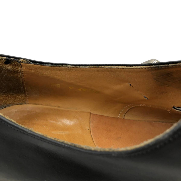 Square-toe monk strap shoes, size 8 1/2 Men's 27.5cm unclear black type Vintage Second Hand
