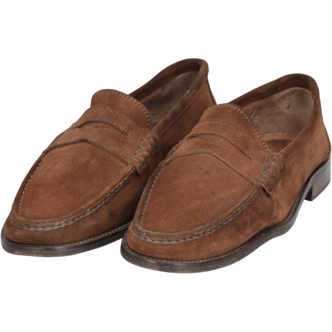 Russell and Bromley suede coin loafers, made in Italy, size 41 Men's 25.5cm Genuine Leather Suede brown type Vintage Second Hand