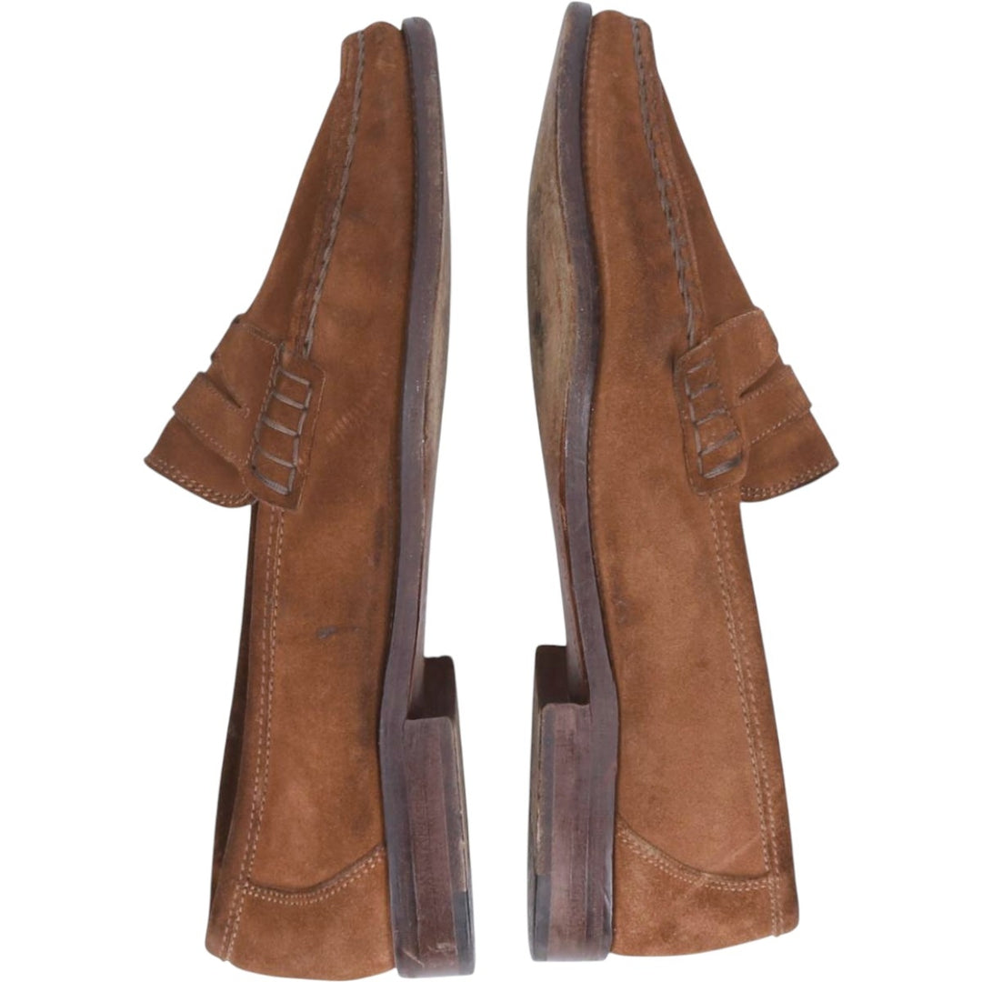 Russell and Bromley suede coin loafers, made in Italy, size 41 Men's 25.5cm Genuine Leather Suede brown type Vintage Second Hand