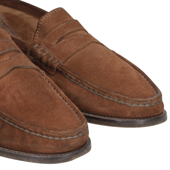 Russell and Bromley suede coin loafers, made in Italy, size 41 Men's 25.5cm Genuine Leather Suede brown type Vintage Second Hand