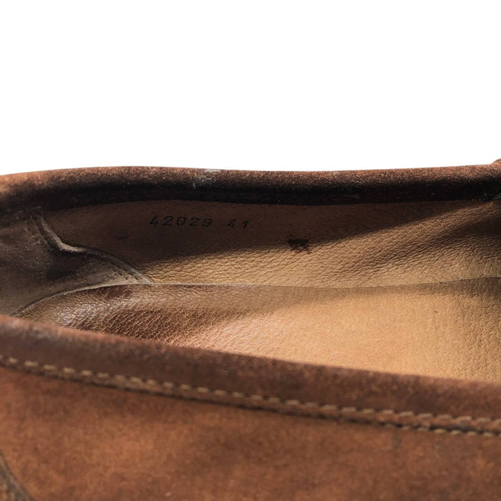 Russell and Bromley suede coin loafers, made in Italy, size 41 Men's 25.5cm Genuine Leather Suede brown type Vintage Second Hand