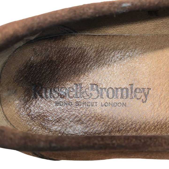 Russell and Bromley suede coin loafers, made in Italy, size 41 Men's 25.5cm Genuine Leather Suede brown type Vintage Second Hand
