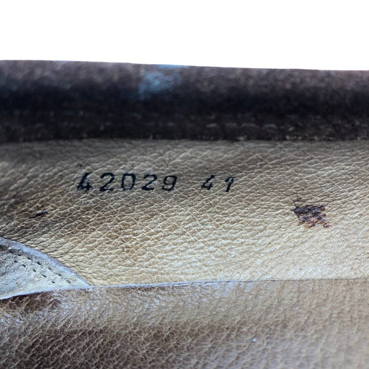 Russell and Bromley suede coin loafers, made in Italy, size 41 Men's 25.5cm Genuine Leather Suede brown type Vintage Second Hand