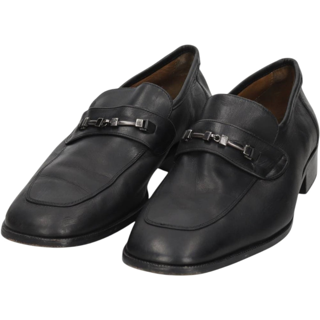 Marks & Spencer ST MICHAEL Square Toe Bit Loafers Size 8 Men's 26.5cm genuine leather black type Vintage Second Hand