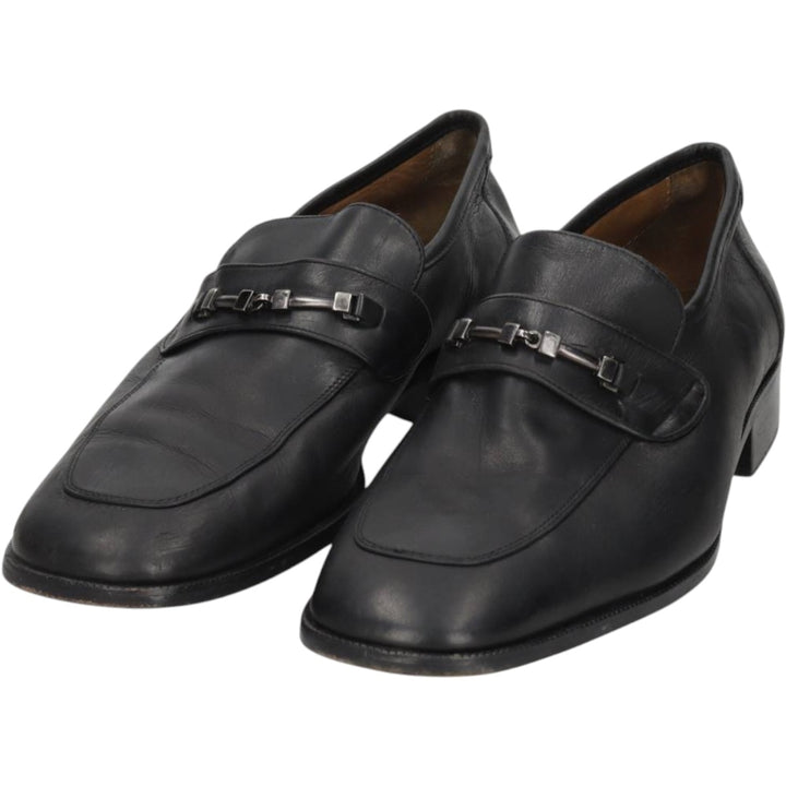 Marks & Spencer ST MICHAEL Square Toe Bit Loafers Size 8 Men's 26.5cm genuine leather black type Vintage Second Hand