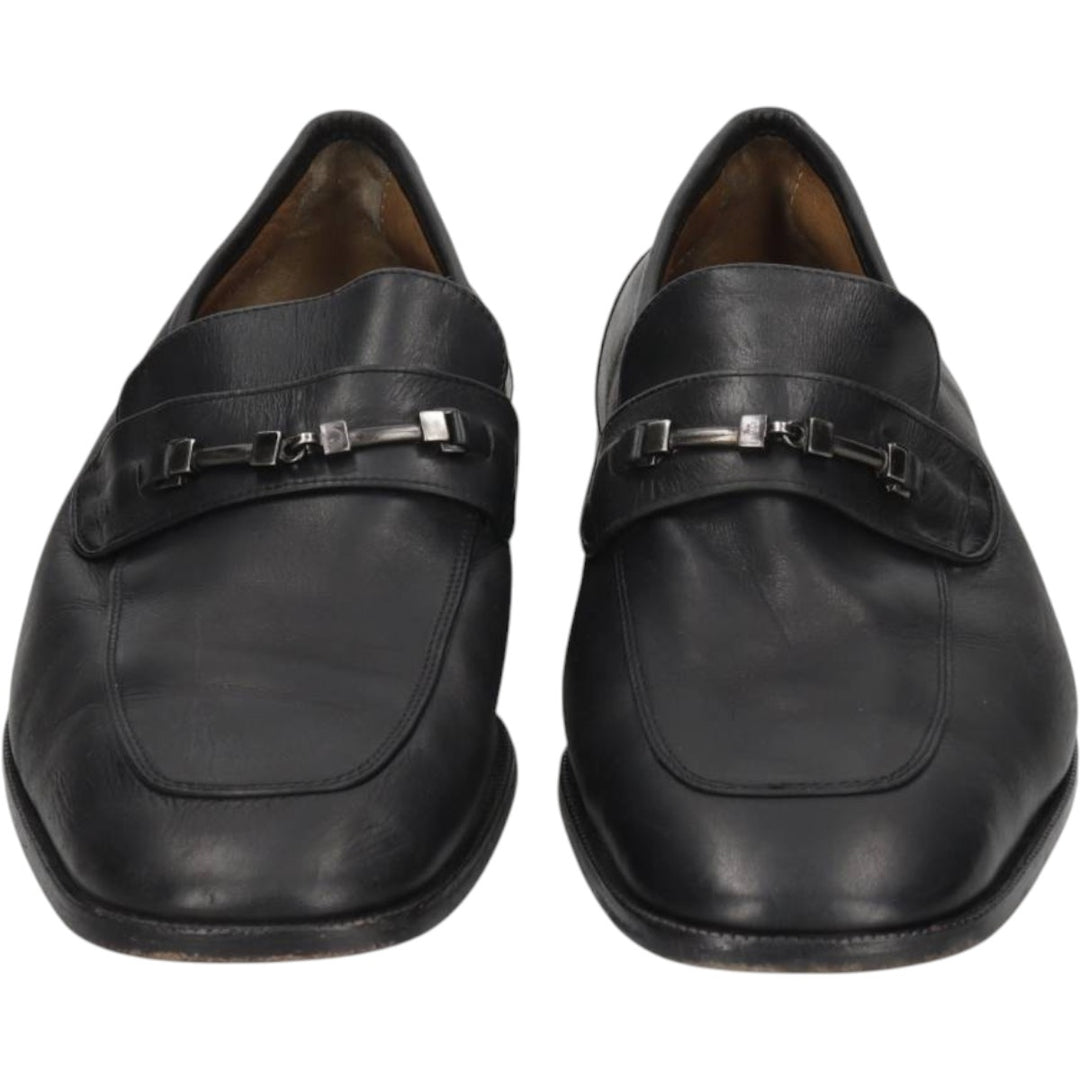 Marks & Spencer ST MICHAEL Square Toe Bit Loafers Size 8 Men's 26.5cm genuine leather black type Vintage Second Hand