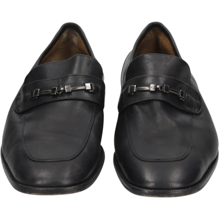 Marks & Spencer ST MICHAEL Square Toe Bit Loafers Size 8 Men's 26.5cm genuine leather black type Vintage Second Hand