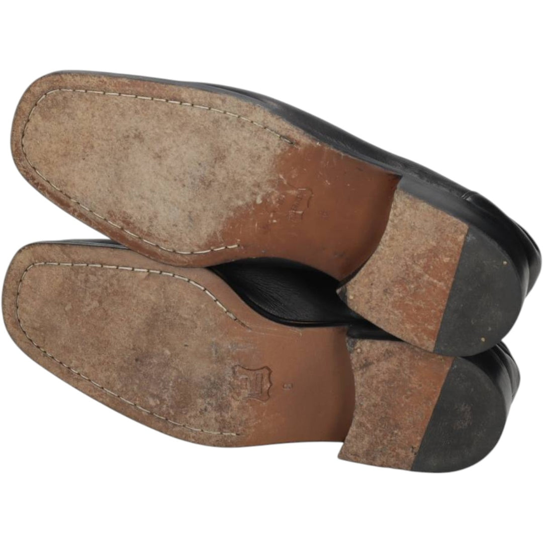 Marks & Spencer ST MICHAEL Square Toe Bit Loafers Size 8 Men's 26.5cm genuine leather black type Vintage Second Hand