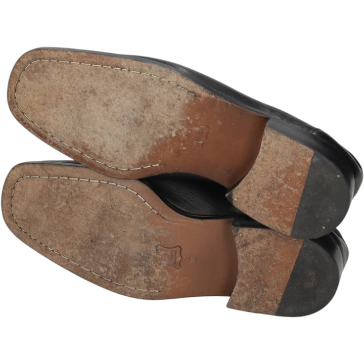 Marks & Spencer ST MICHAEL Square Toe Bit Loafers Size 8 Men's 26.5cm genuine leather black type Vintage Second Hand