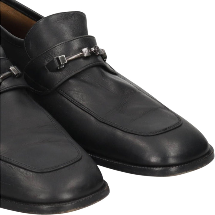 Marks & Spencer ST MICHAEL Square Toe Bit Loafers Size 8 Men's 26.5cm genuine leather black type Vintage Second Hand