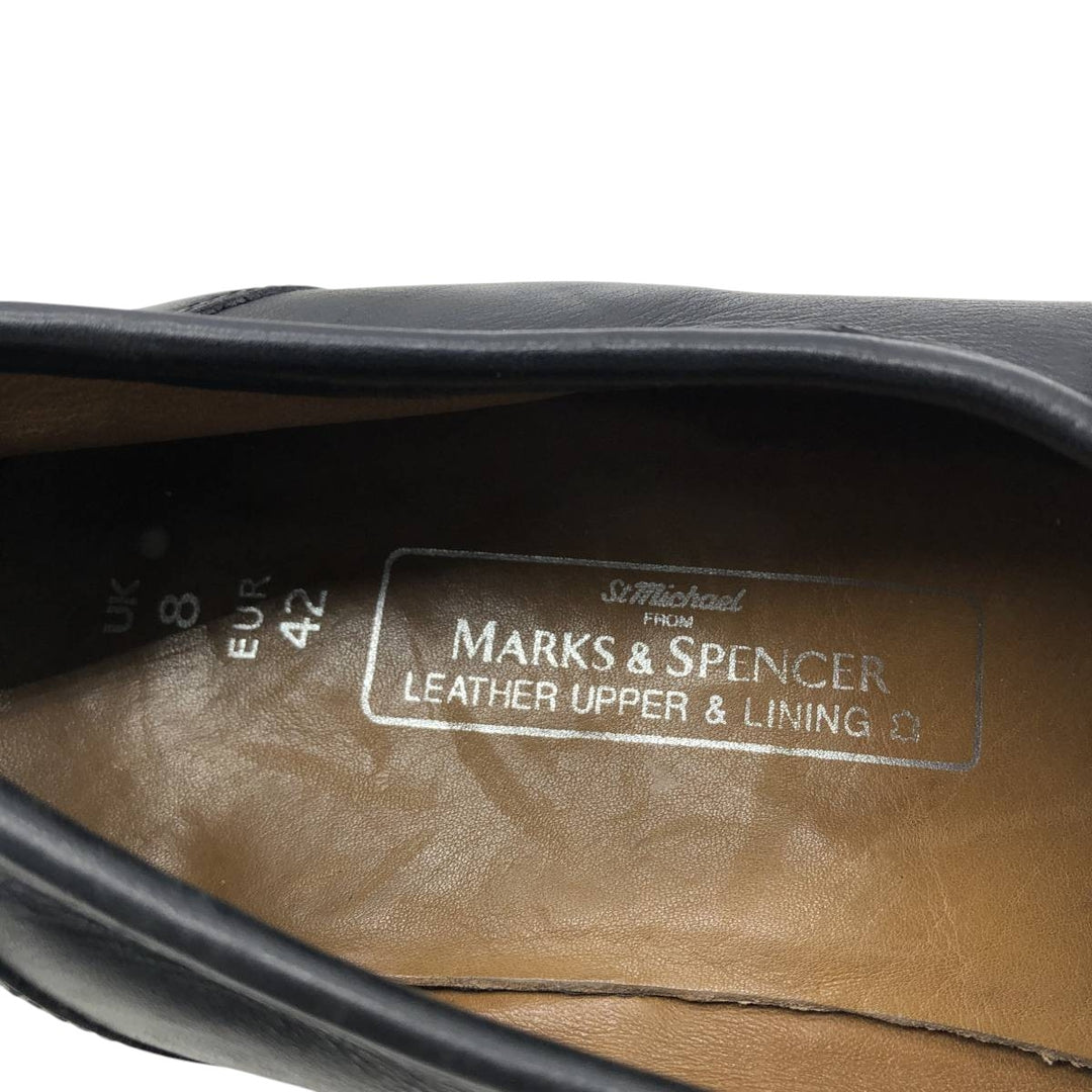Marks & Spencer ST MICHAEL Square Toe Bit Loafers Size 8 Men's 26.5cm genuine leather black type Vintage Second Hand