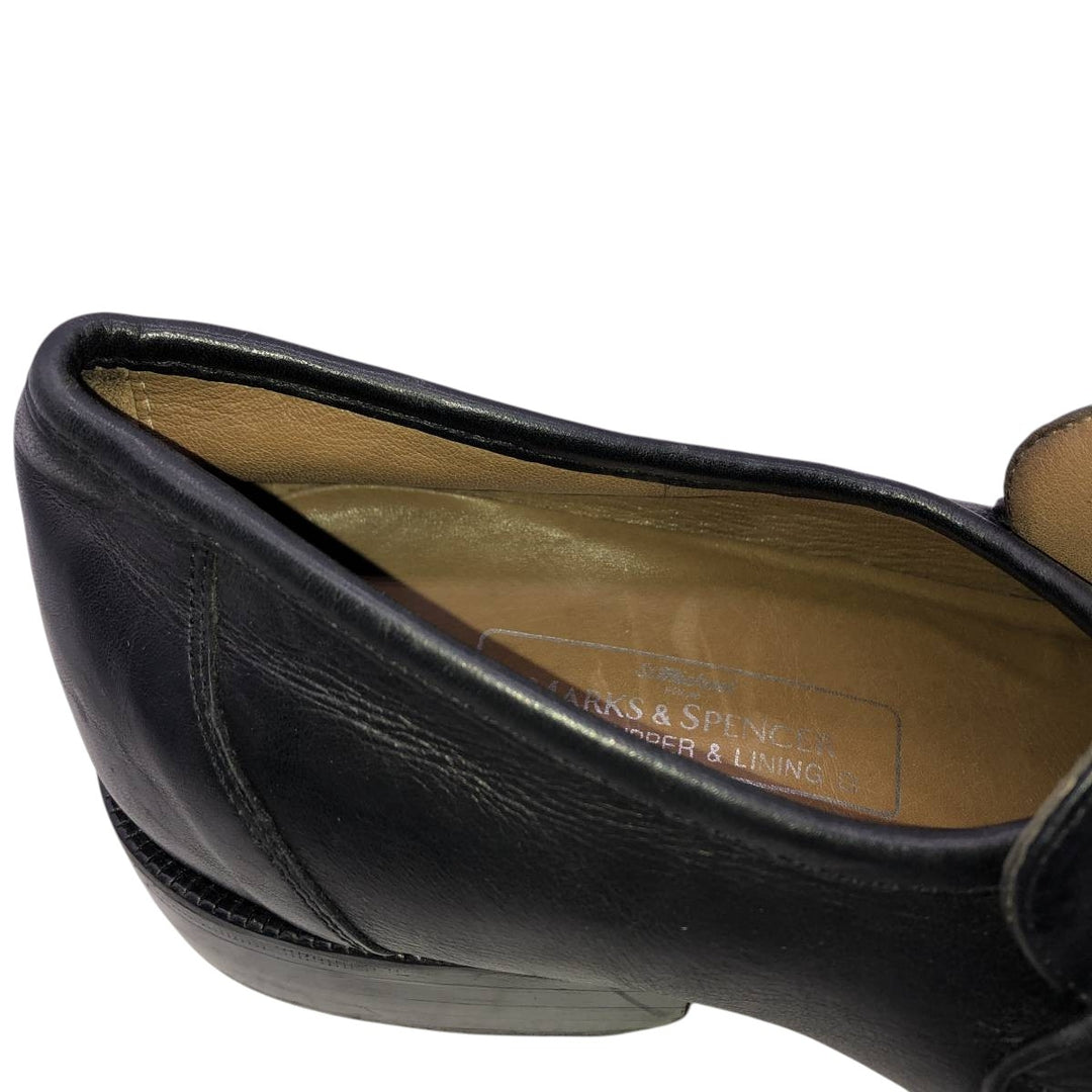 Marks & Spencer ST MICHAEL Square Toe Bit Loafers Size 8 Men's 26.5cm genuine leather black type Vintage Second Hand