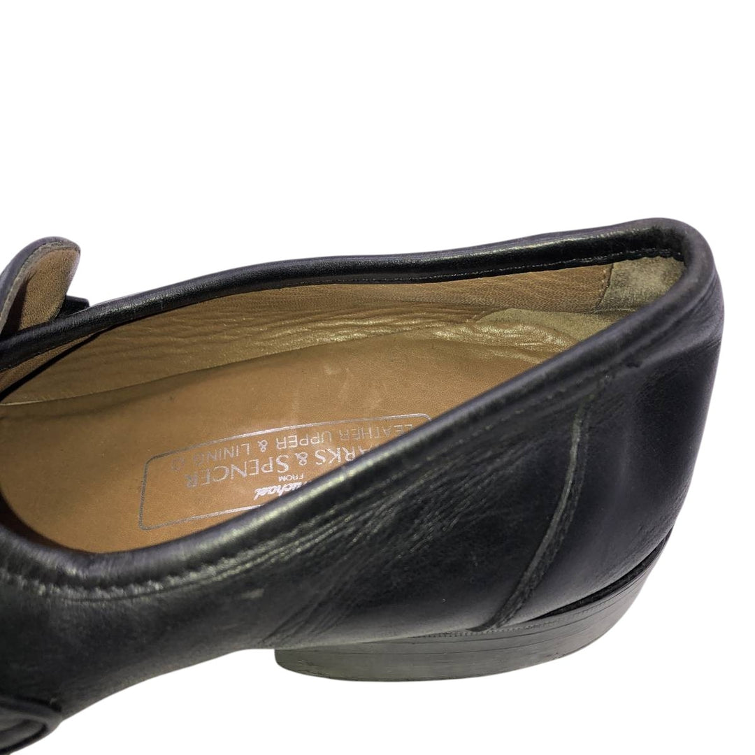 Marks & Spencer ST MICHAEL Square Toe Bit Loafers Size 8 Men's 26.5cm genuine leather black type Vintage Second Hand