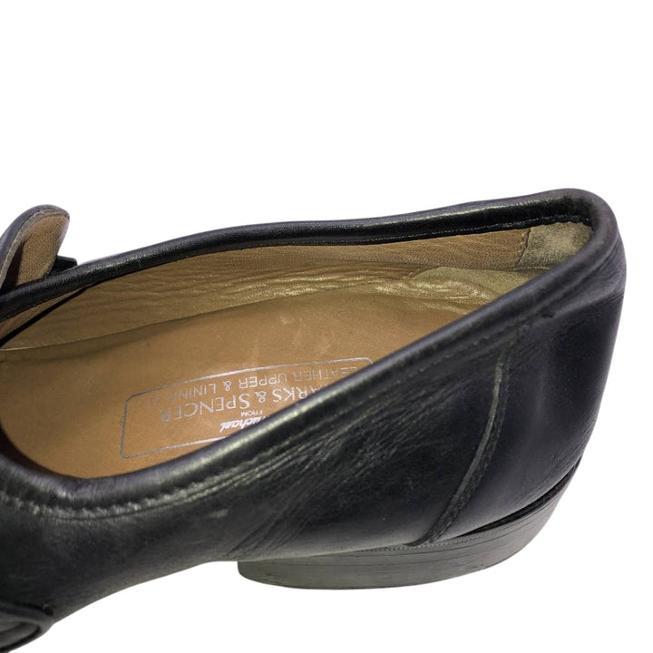 Marks & Spencer ST MICHAEL Square Toe Bit Loafers Size 8 Men's 26.5cm genuine leather black type Vintage Second Hand