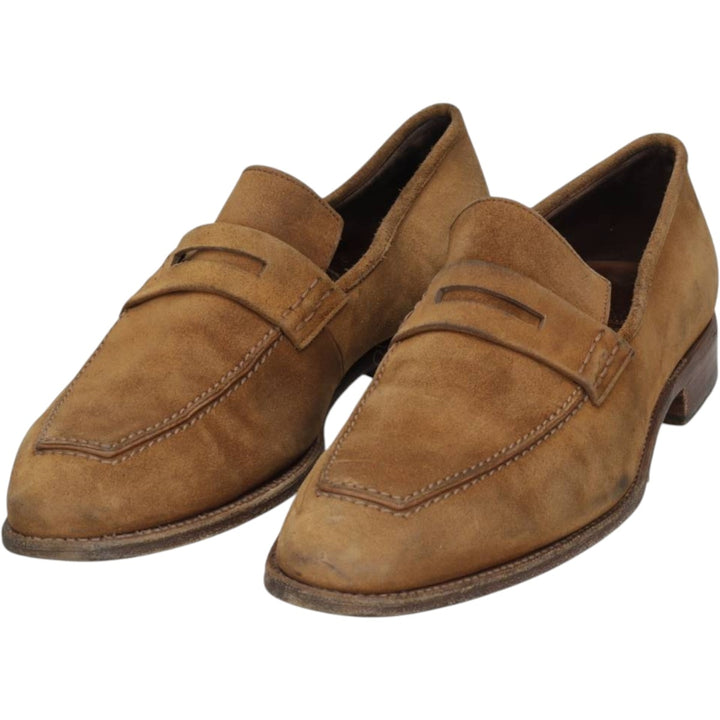 JOSE ALBALADEJO PUJADAS CARMINA Suede Coin Loafers, Made in Spain, Size 8 E Men's 26.5cm unclear brown type Vintage Second Hand