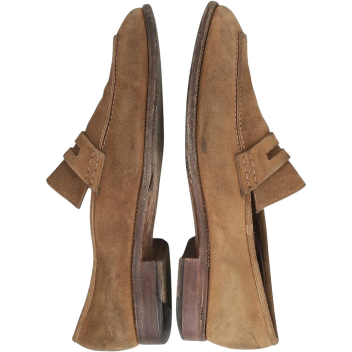 JOSE ALBALADEJO PUJADAS CARMINA Suede Coin Loafers, Made in Spain, Size 8 E Men's 26.5cm unclear brown type Vintage Second Hand