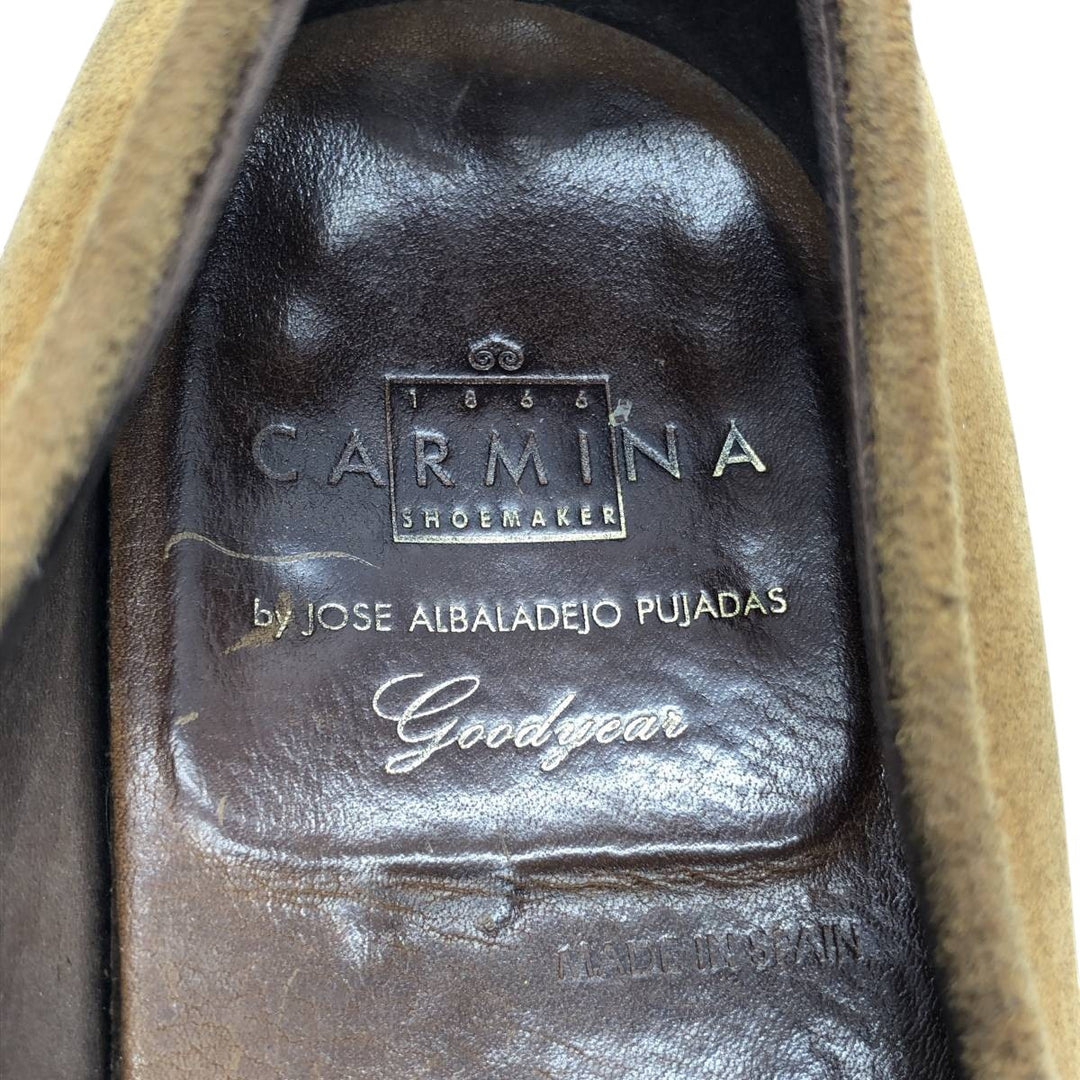 JOSE ALBALADEJO PUJADAS CARMINA Suede Coin Loafers, Made in Spain, Size 8 E Men's 26.5cm unclear brown type Vintage Second Hand