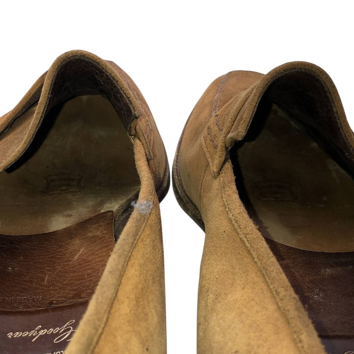 JOSE ALBALADEJO PUJADAS CARMINA Suede Coin Loafers, Made in Spain, Size 8 E Men's 26.5cm unclear brown type Vintage Second Hand