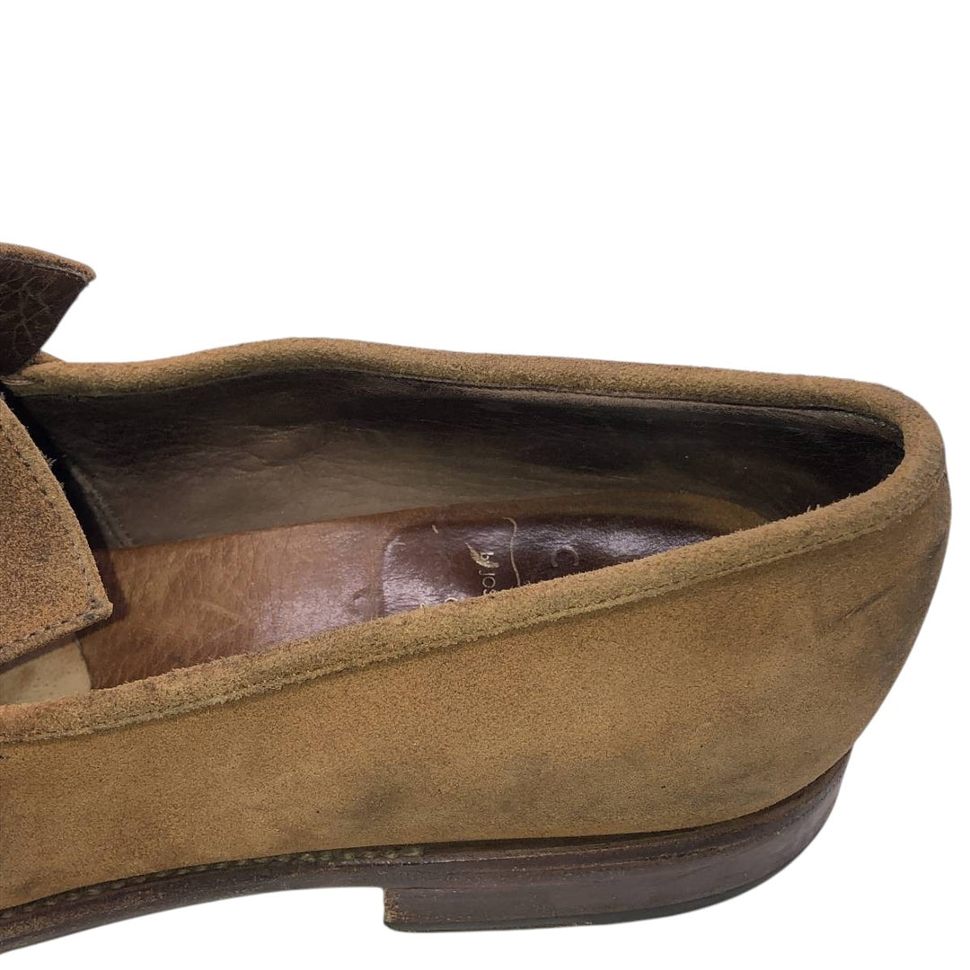 JOSE ALBALADEJO PUJADAS CARMINA Suede Coin Loafers, Made in Spain, Size 8 E Men's 26.5cm unclear brown type Vintage Second Hand