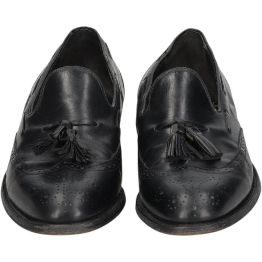 Bostonian Full Brogue Wingtip Tassel Loafers, Size 9D Men's 27.0cm unclear black type Vintage Second Hand
