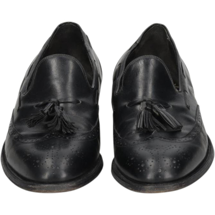 Bostonian Full Brogue Wingtip Tassel Loafers, Size 9D Men's 27.0cm unclear black type Vintage Second Hand