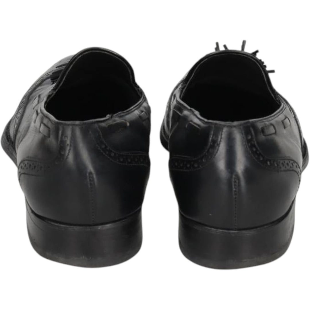 Bostonian Full Brogue Wingtip Tassel Loafers, Size 9D Men's 27.0cm unclear black type Vintage Second Hand