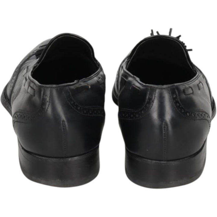 Bostonian Full Brogue Wingtip Tassel Loafers, Size 9D Men's 27.0cm unclear black type Vintage Second Hand