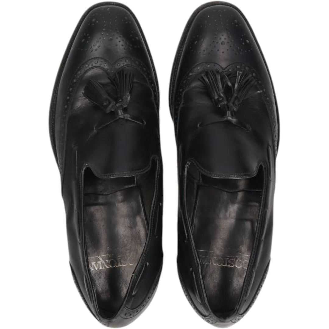 Bostonian Full Brogue Wingtip Tassel Loafers, Size 9D Men's 27.0cm unclear black type Vintage Second Hand