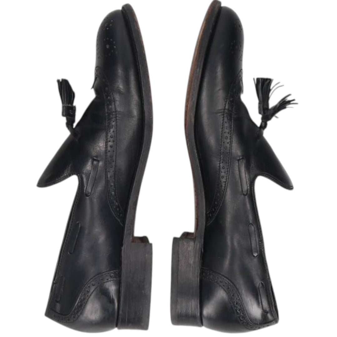 Bostonian Full Brogue Wingtip Tassel Loafers, Size 9D Men's 27.0cm unclear black type Vintage Second Hand