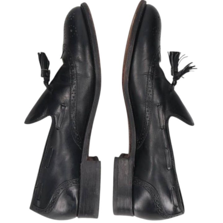 Bostonian Full Brogue Wingtip Tassel Loafers, Size 9D Men's 27.0cm unclear black type Vintage Second Hand