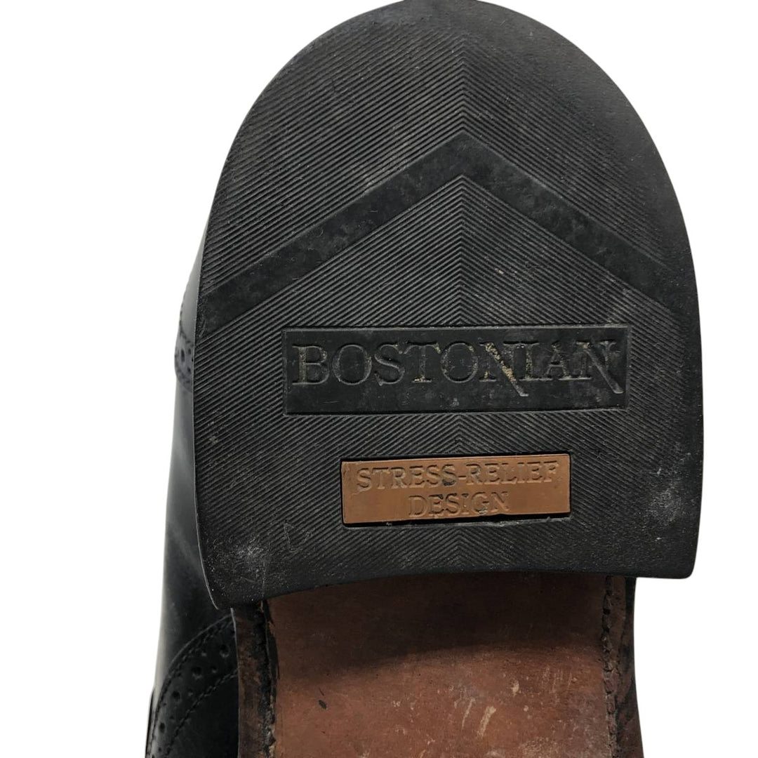 Bostonian Full Brogue Wingtip Tassel Loafers, Size 9D Men's 27.0cm unclear black type Vintage Second Hand