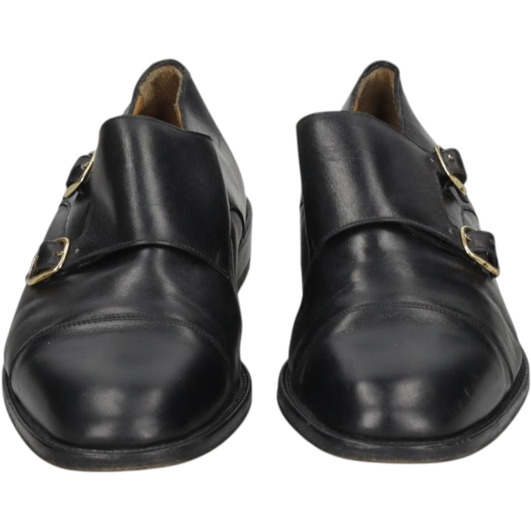 Cypres Straight-tip Double Monk Strap Shoes, Made in Spain, Size 9 1/2 Men's 28.0cm unclear black type Vintage Second Hand