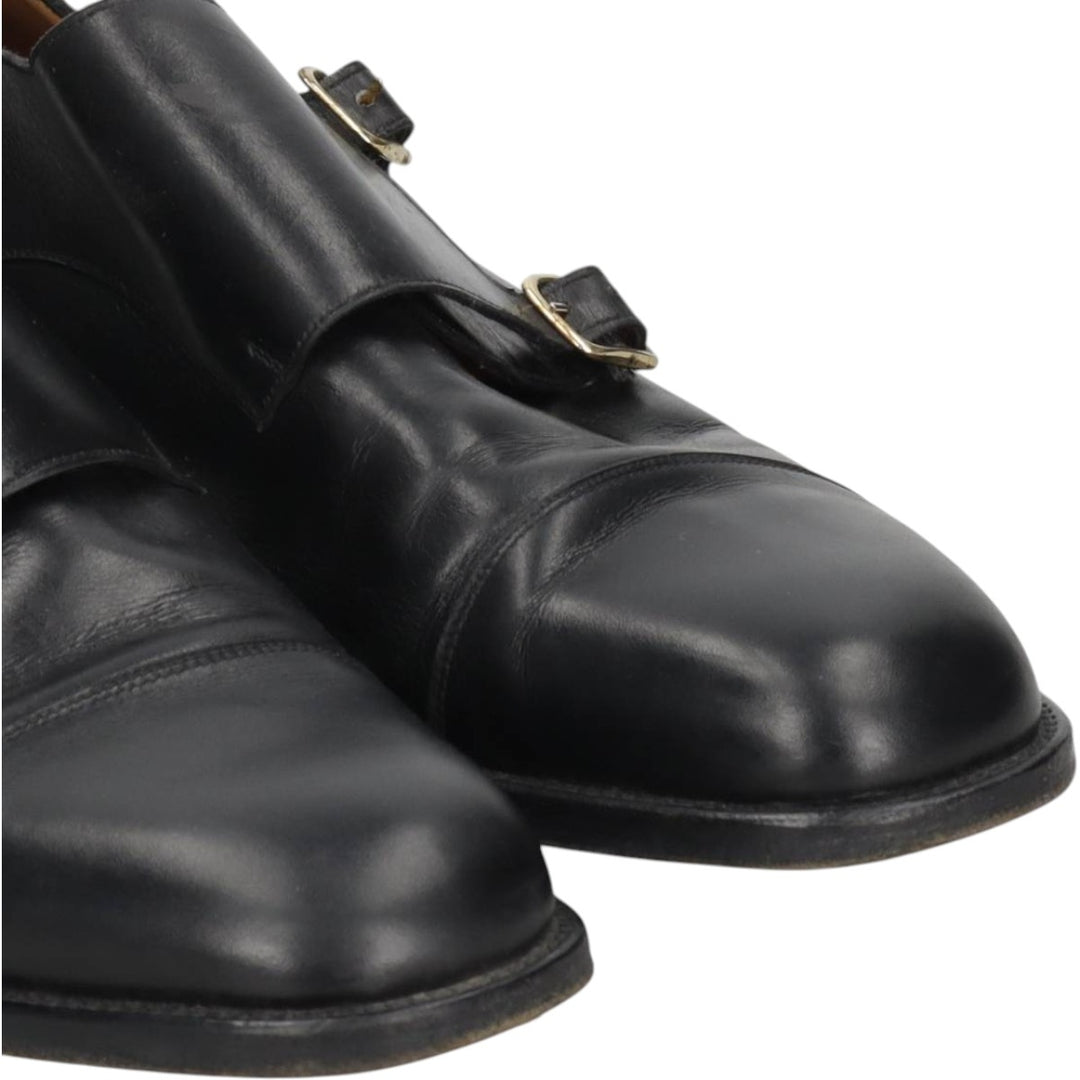 Cypres Straight-tip Double Monk Strap Shoes, Made in Spain, Size 9 1/2 Men's 28.0cm unclear black type Vintage Second Hand